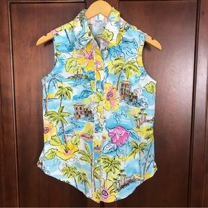 Faith Hawaiian Colorful Sleeveless Shirt Size Small